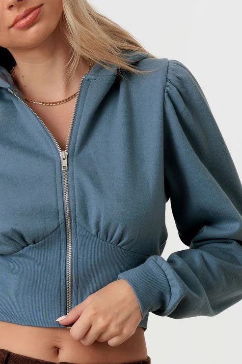 Women's Long Sleeve Cropped Hoody Sweatshirt