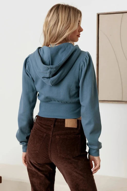 Women's Long Sleeve Cropped Hoody Sweatshirt